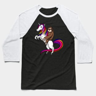 Sloth Riding Unicorn Baseball T-Shirt